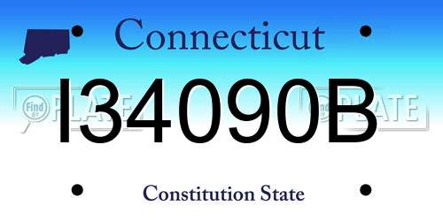 I34090B Connecticut License Plate