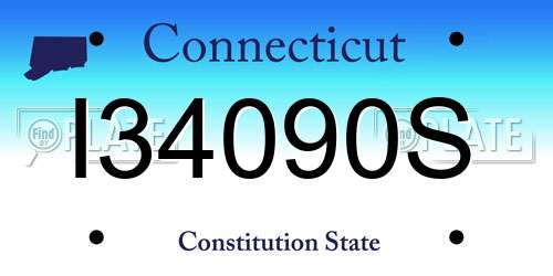I34090S Connecticut License Plate
