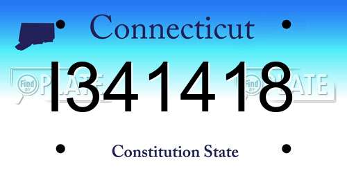 I341418 Connecticut License Plate