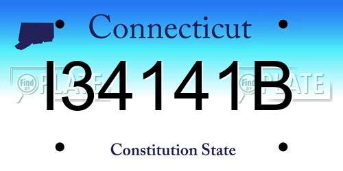 I34141B Connecticut License Plate