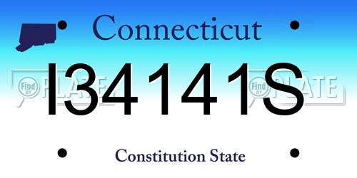 I34141S Connecticut License Plate