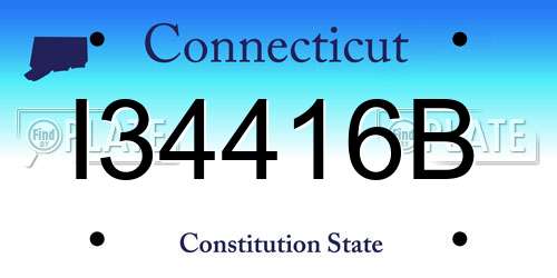 I34416B Connecticut License Plate