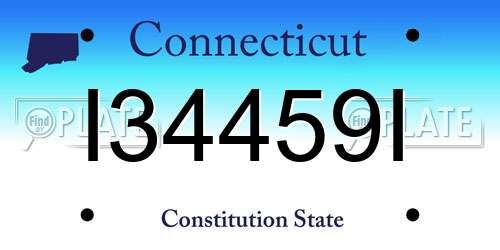 I34459I Connecticut License Plate