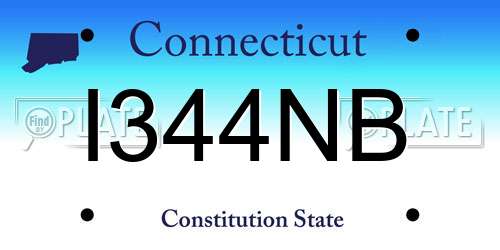 I344NB Connecticut License Plate