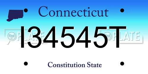 I34545T Connecticut License Plate
