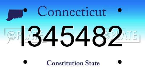 I345482 Connecticut License Plate