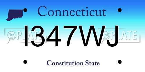 I347WJ Connecticut License Plate