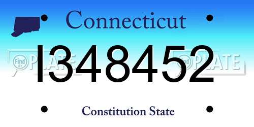 I348452 Connecticut License Plate