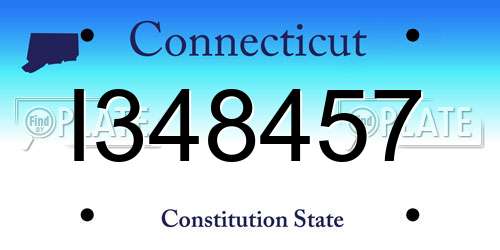 I348457 Connecticut License Plate