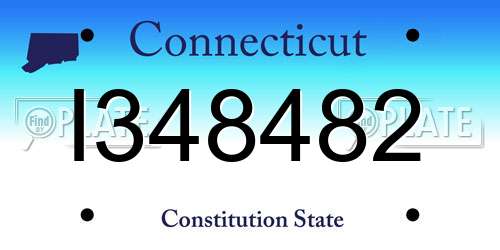 I348482 Connecticut License Plate