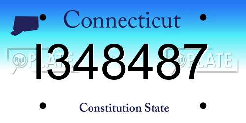I348487 Connecticut License Plate