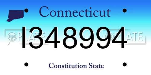 I348994 Connecticut License Plate