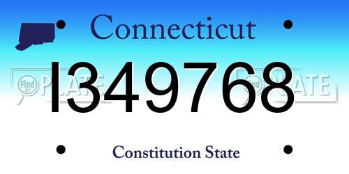 I349768 Connecticut License Plate