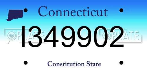 I349902 Connecticut License Plate