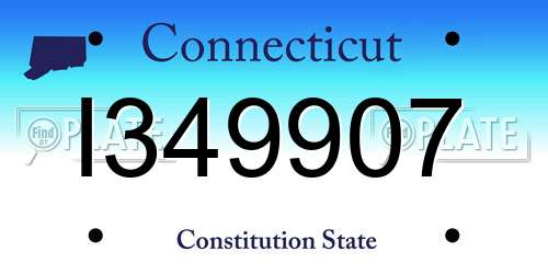 I349907 Connecticut License Plate