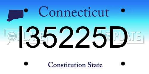 I35225D Connecticut License Plate