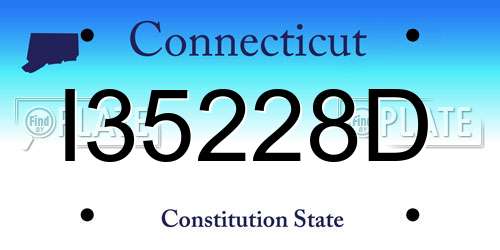 I35228D Connecticut License Plate
