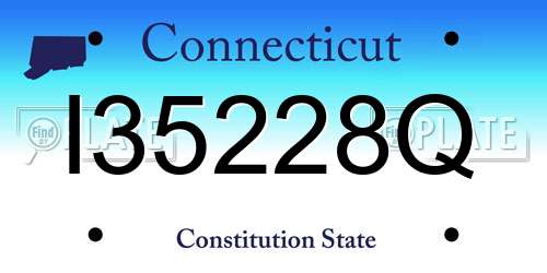 I35228Q Connecticut License Plate