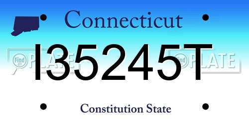 I35245T Connecticut License Plate