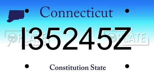 I35245Z Connecticut License Plate
