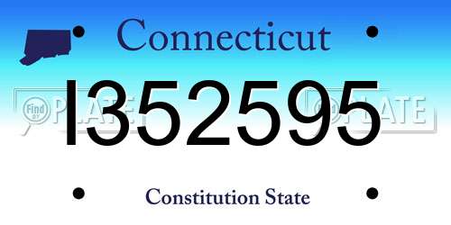I352595 Connecticut License Plate