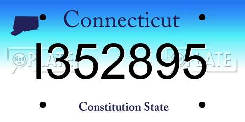I352895 Connecticut License Plate