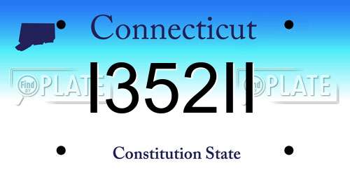 I352II Connecticut License Plate