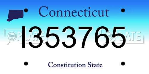 I353765 Connecticut License Plate