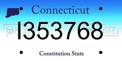 I353768 Connecticut License Plate