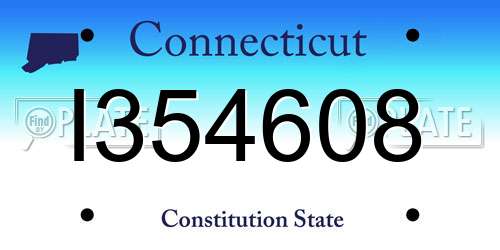 I354608 Connecticut License Plate