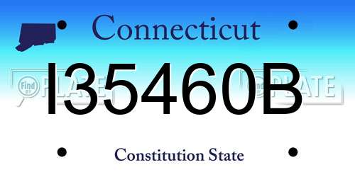 I35460B Connecticut License Plate