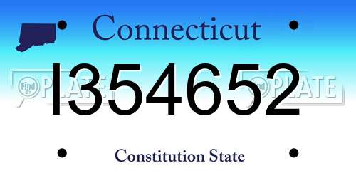 I354652 Connecticut License Plate
