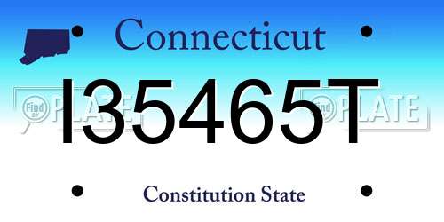 I35465T Connecticut License Plate