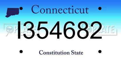 I354682 Connecticut License Plate