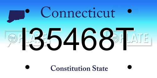 I35468T Connecticut License Plate