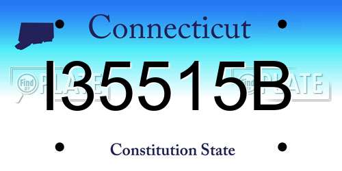 I35515B Connecticut License Plate