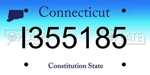 I355185 Connecticut License Plate