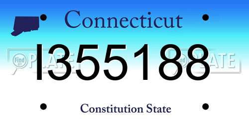 I355188 Connecticut License Plate
