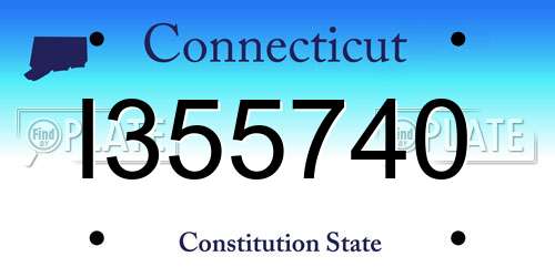 I355740 Connecticut License Plate
