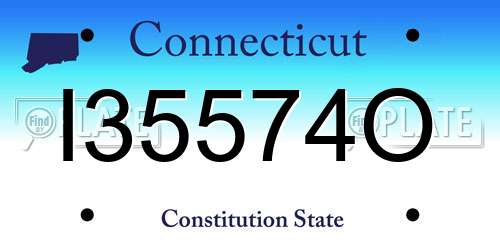 I35574O Connecticut License Plate