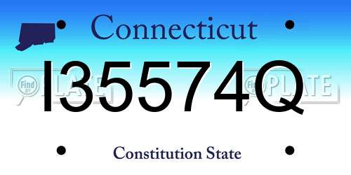 I35574Q Connecticut License Plate