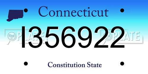 I356922 Connecticut License Plate