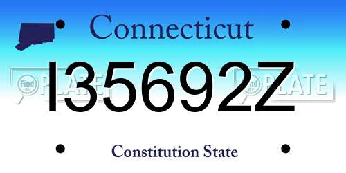 I35692Z Connecticut License Plate