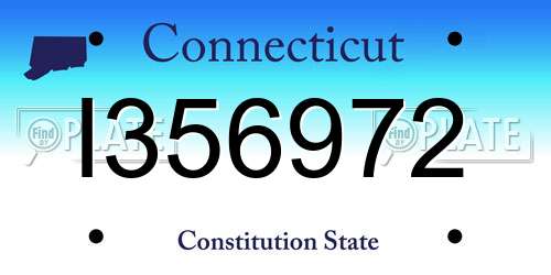 I356972 Connecticut License Plate