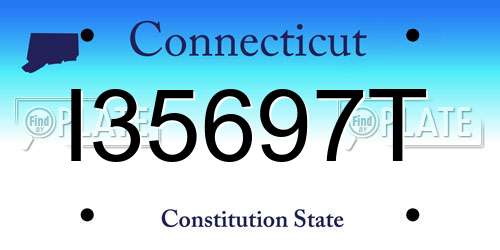 I35697T Connecticut License Plate