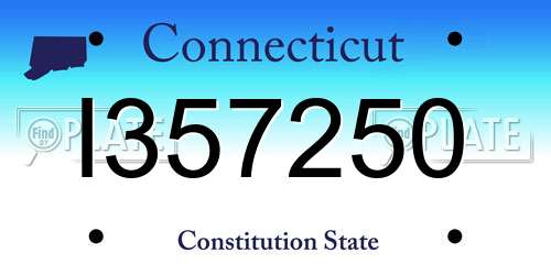 I357250 Connecticut License Plate