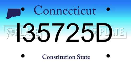 I35725D Connecticut License Plate
