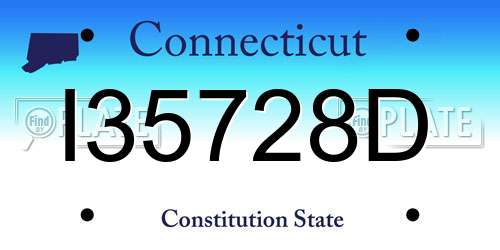 I35728D Connecticut License Plate
