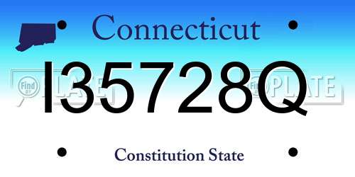 I35728Q Connecticut License Plate