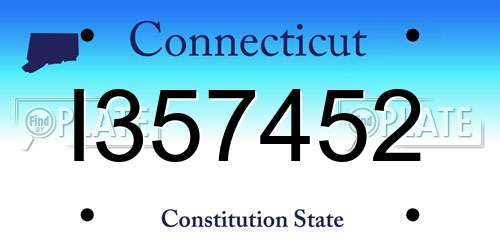 I357452 Connecticut License Plate